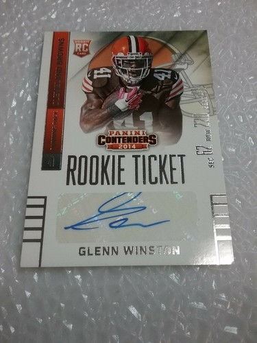 Glenn Winston Browns 2014 Contenders Rookie Ticket Autographed