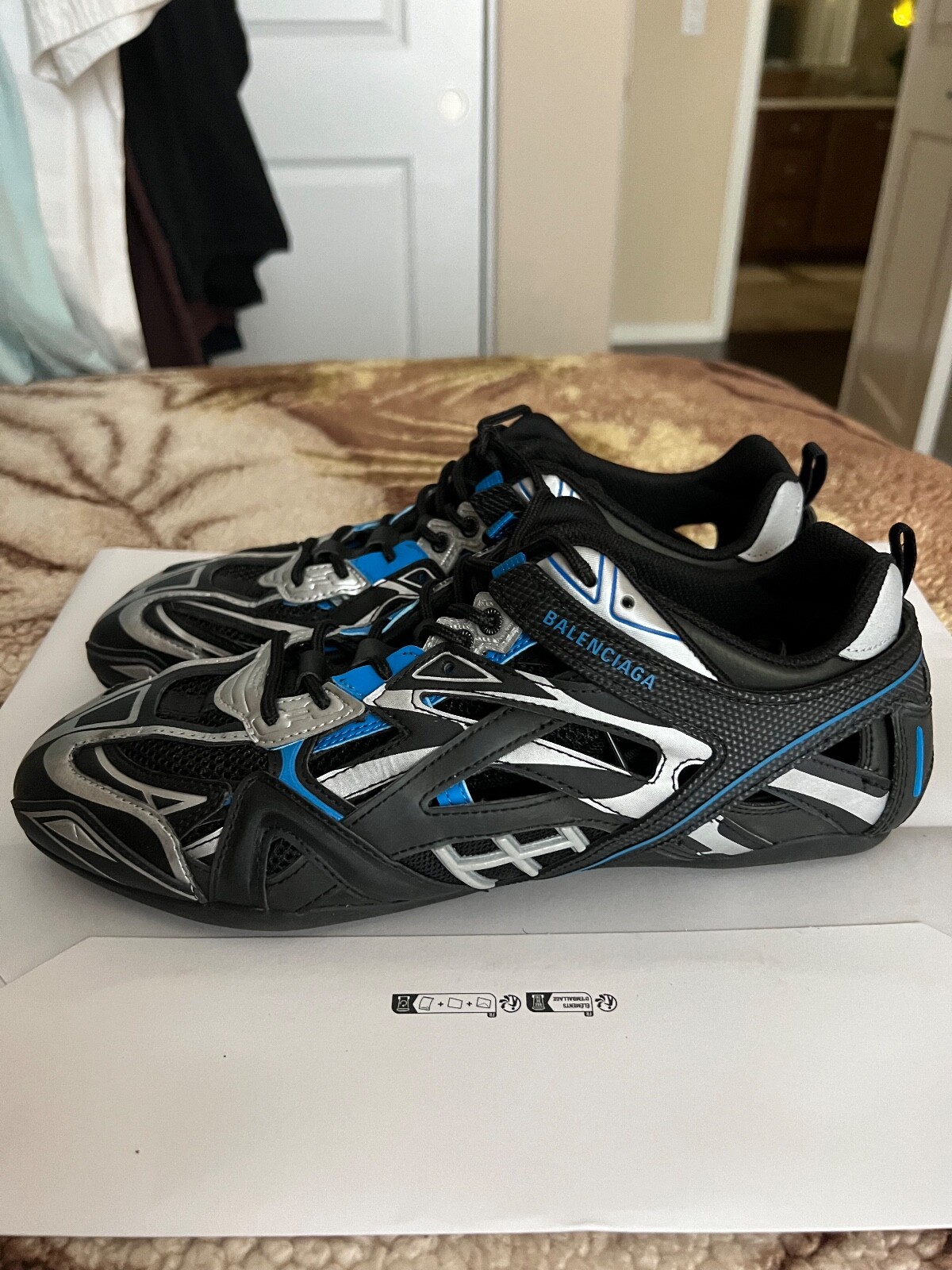 Balenciaga Men's Drive Sneaker, 10US, 43EU, Black/Silver/Blue | eBay