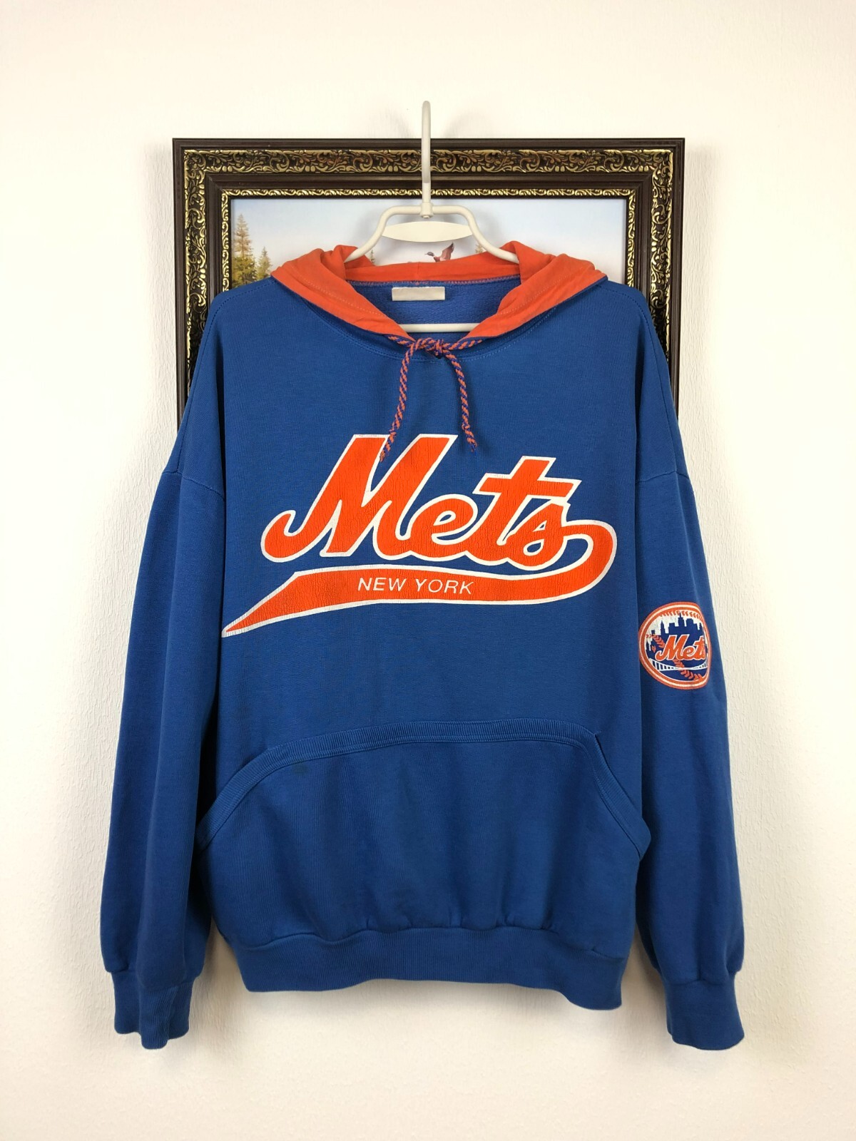 Vintage New York Mets Hoodie Sweatshirt Rare MLB Hype Crewneck