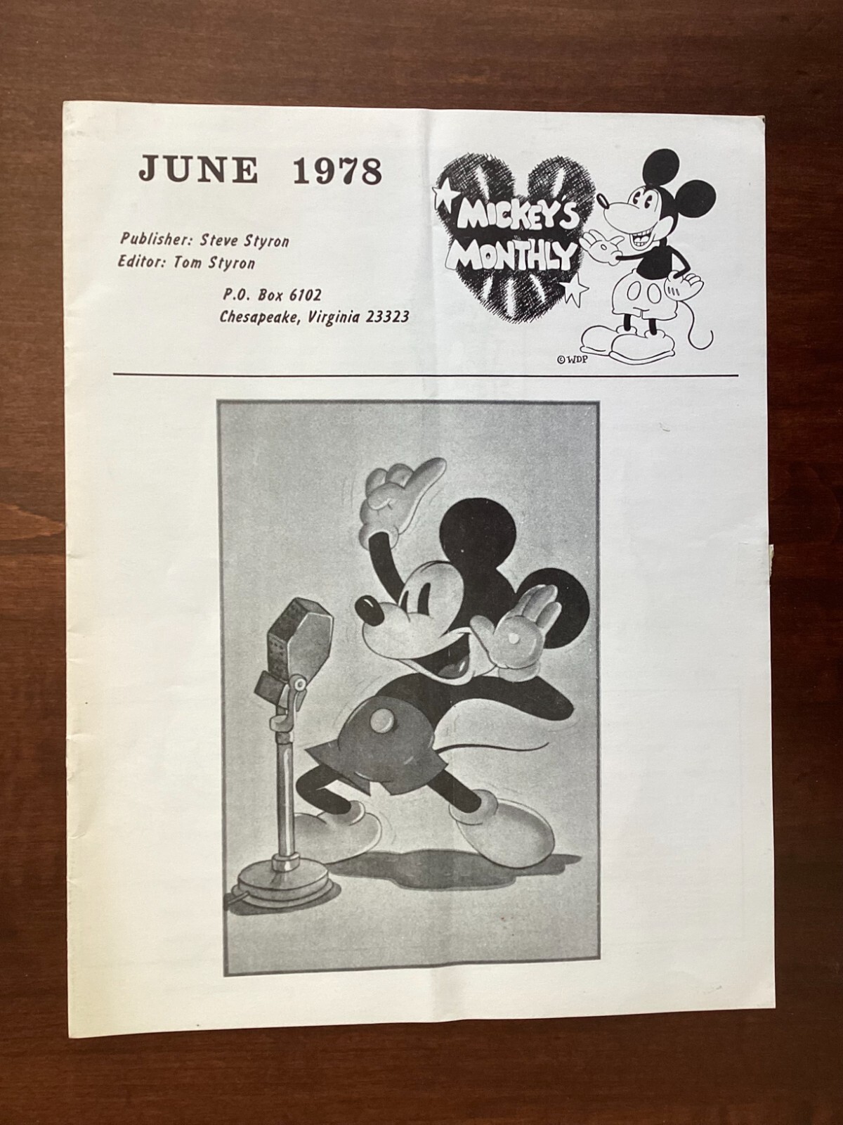 MICKEY'S MONTHLY - June 1978 - UNAUTHORIZED MICKEY MOUSE FANZINE