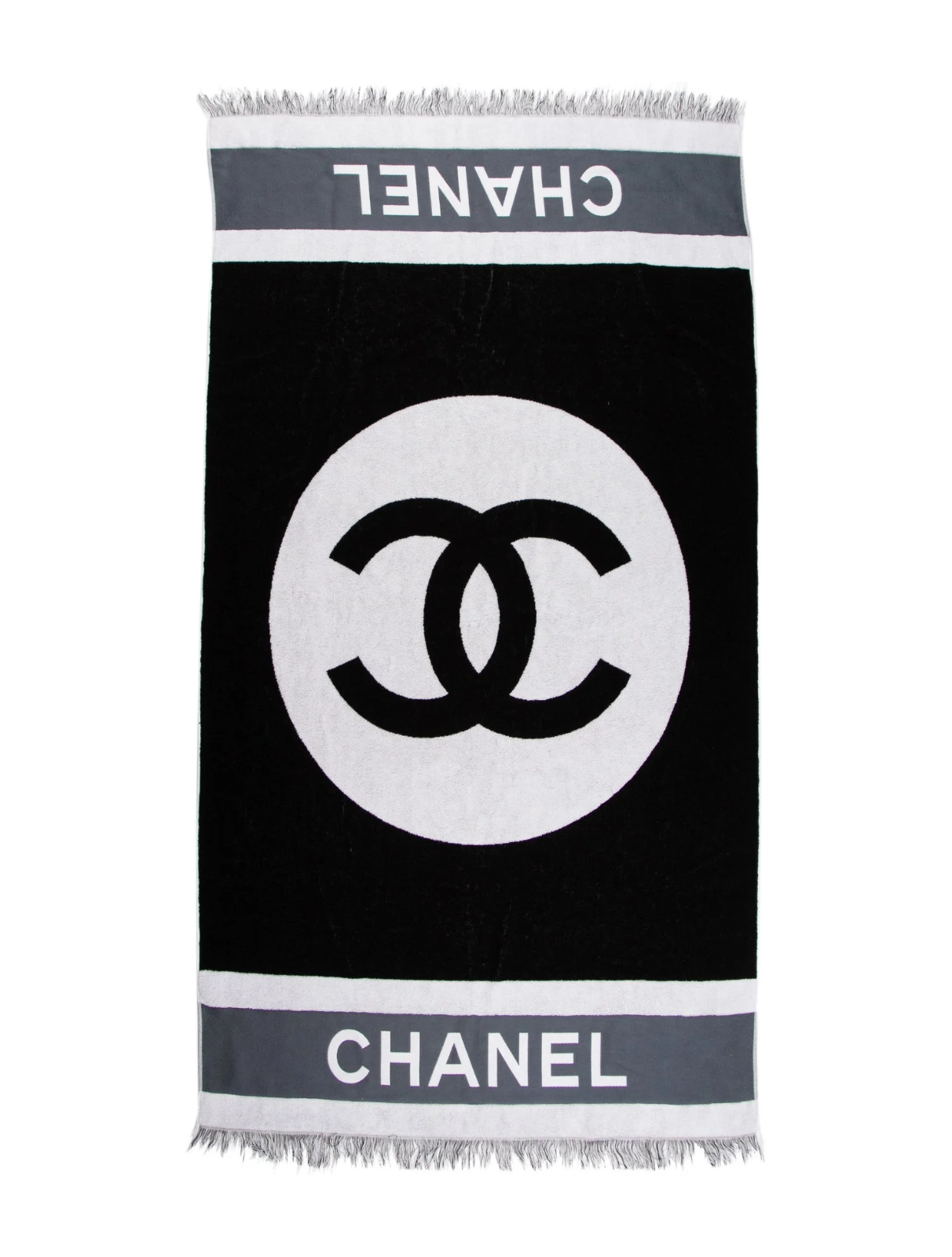 NEW Chanel 23C Monte Carlo XL Blue White Grey Terry CC Logo Beach