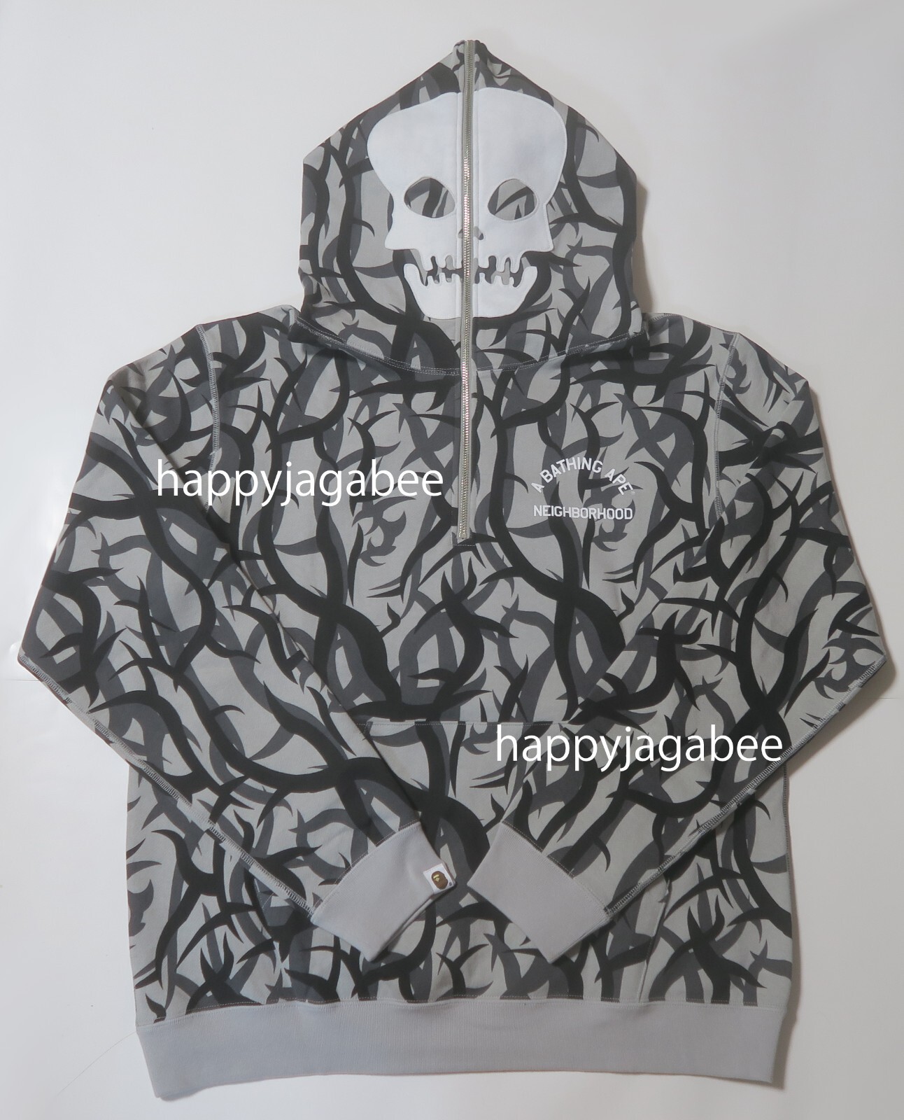 A BATHNIG APE Men's BAPE x NBHD TRIAL CAMO TWO FACE HALF ZIP