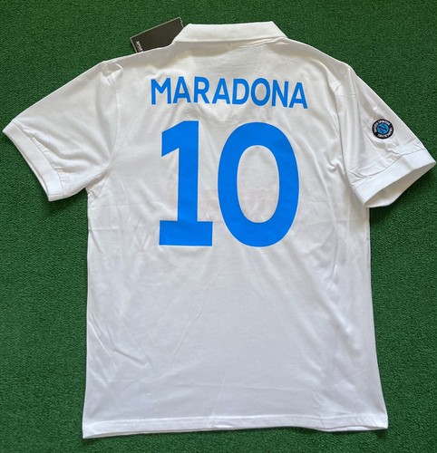 NWT Napoli 87/88 Away White Retro Jersey “Maradona 10” (Large) | eBay
