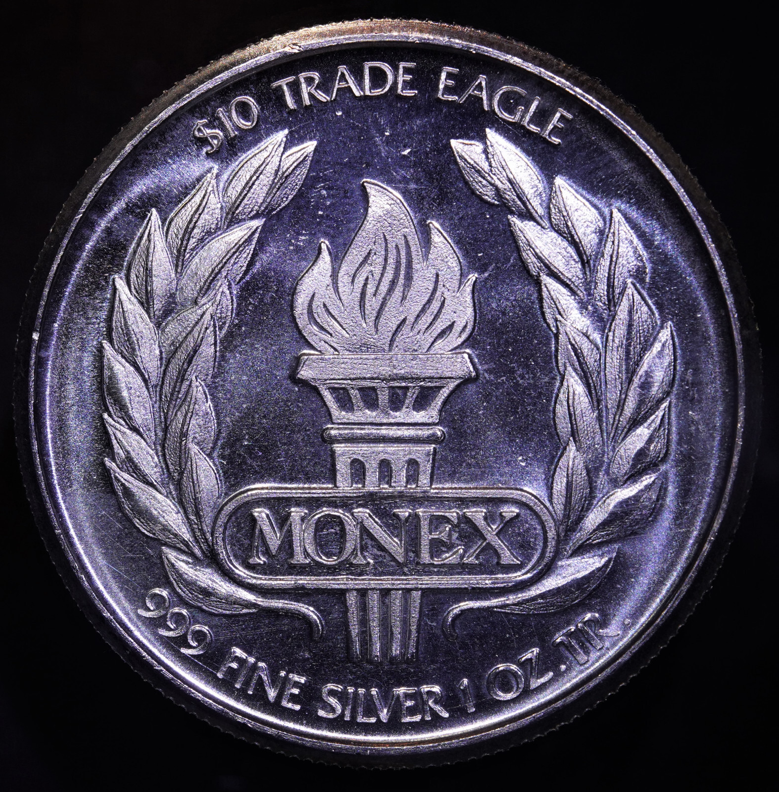 Monex $10 Trade Eagle 1988 Guarantee 1oz 999 FINE Silver art bar