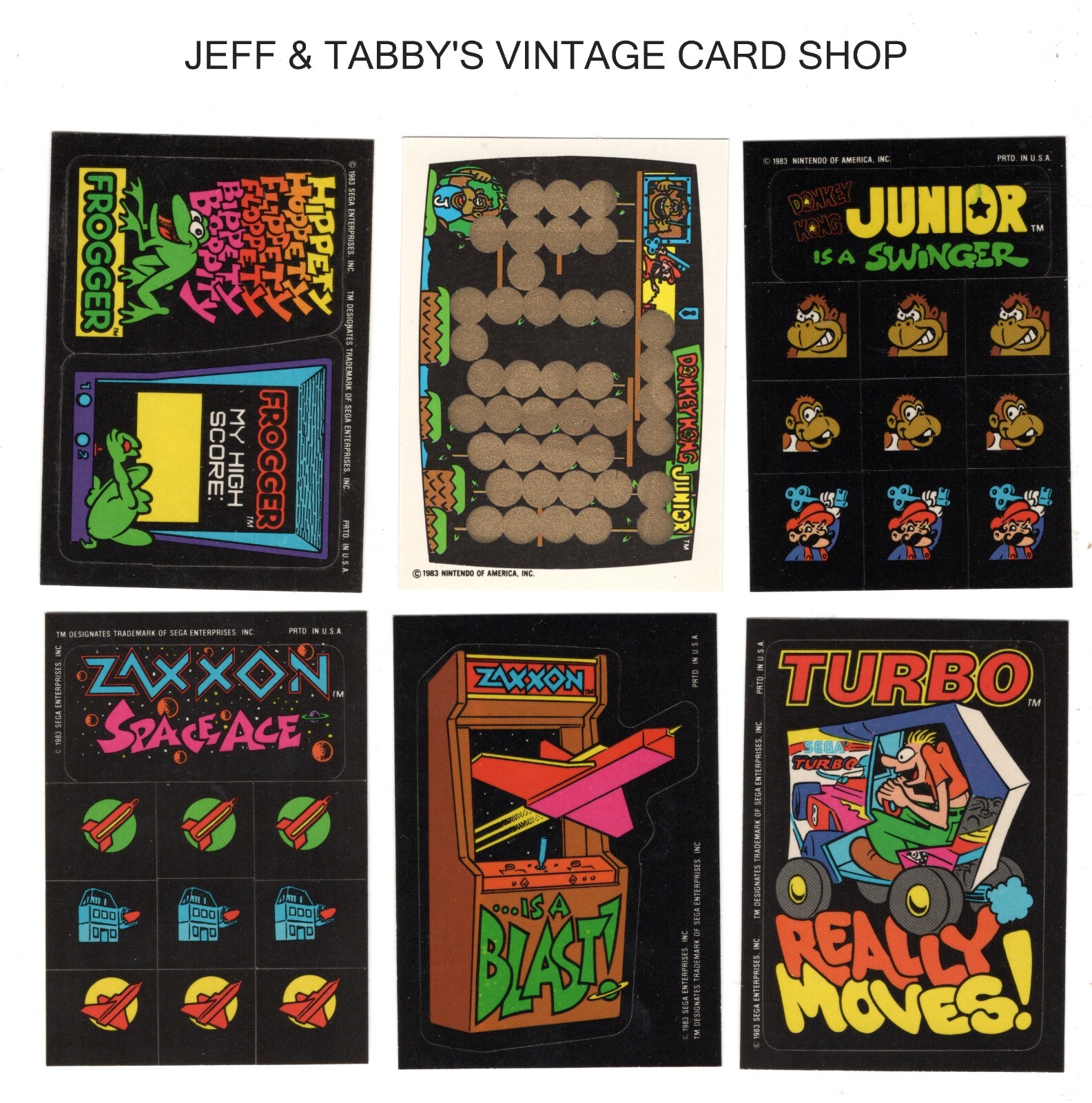 1983 Topps Video City Sega/Nintendo trading Card Stickers / See