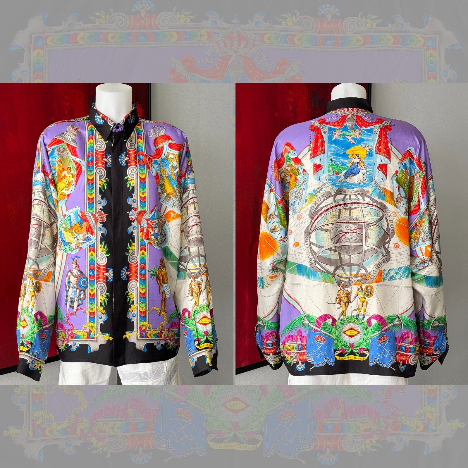 GIANNI VERSACE silk shirt Empereur Romain size 54 from S/S 1994 | eBay