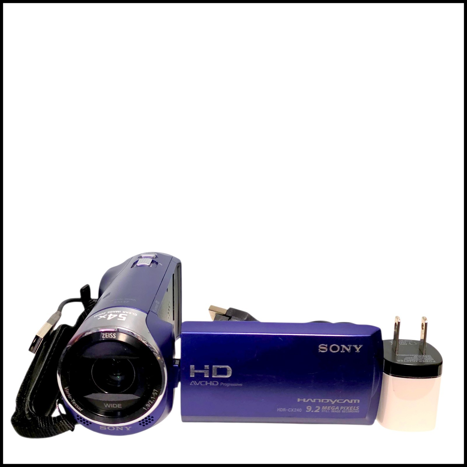 Sony Handycam HDR-CX240 9.2MP 54x Zoom Blue Digital Camcorder