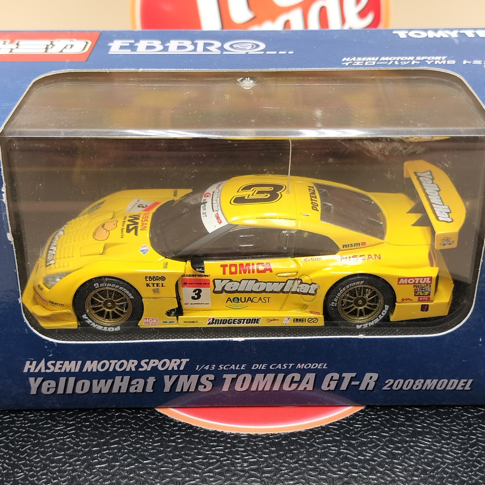 EBBRO TOMY 1/43 Yellow Hat YMS TOMICA Skyline GT-R R35 2008 #3