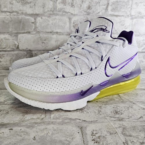 Nike LeBron 17 Low Lakers White Voltage Purple CD5007 102 Men's