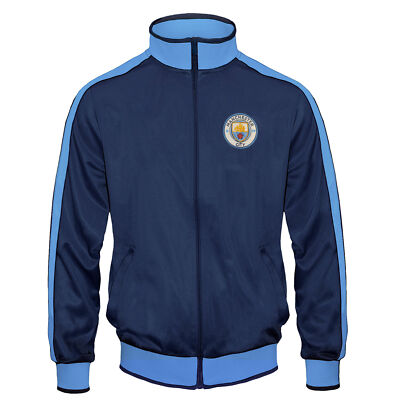 Manchester City FC Official Soccer Gift Mens Retro Track Top