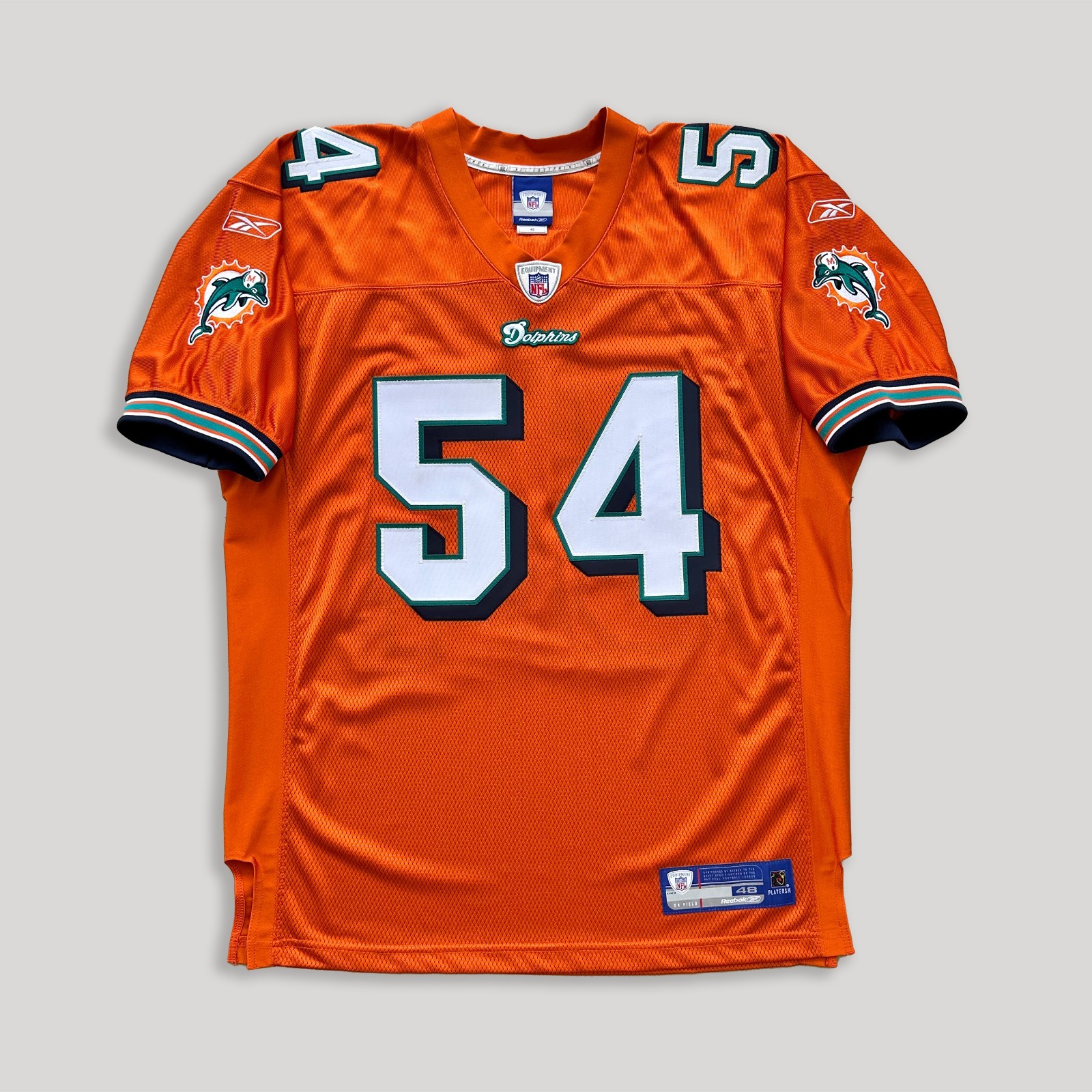 Reebok Zach Thomas Miami Dolphins Orange Alternate Sewn Authentic