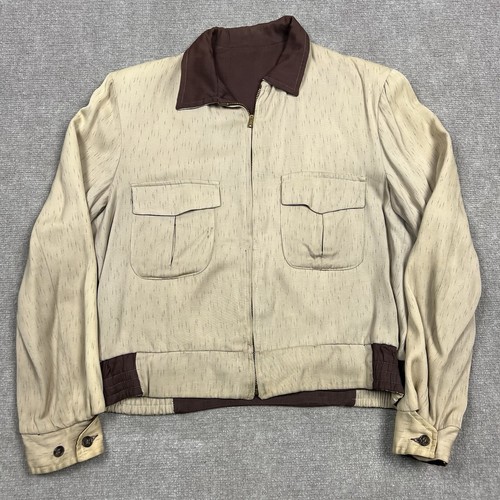 Vintage 50s Atomic Fleck Gabardine Ricky Jacket Reversible Men