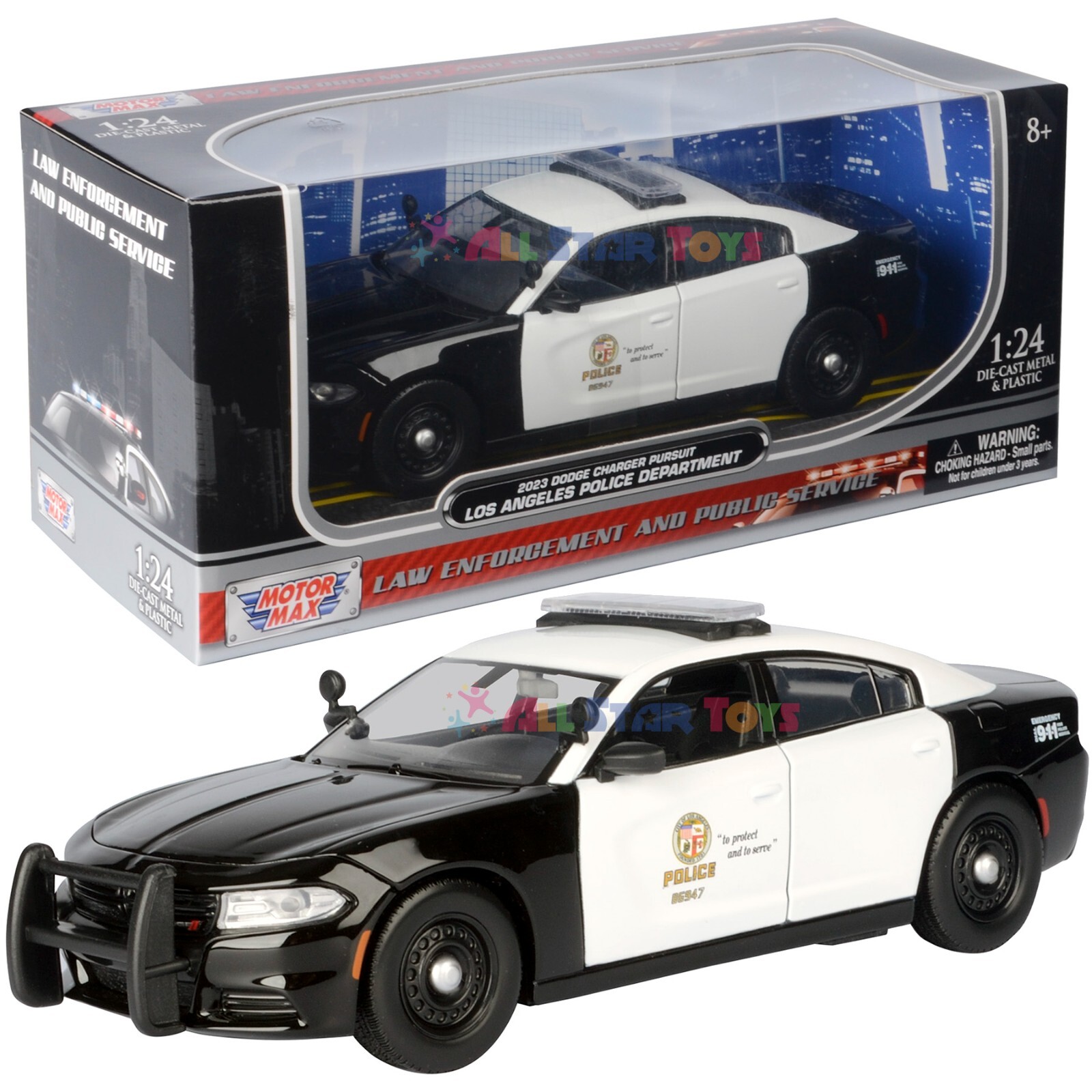 Motormax 2023 Dodge Charger LAPD Los Angeles Police Dept 1/24 Car