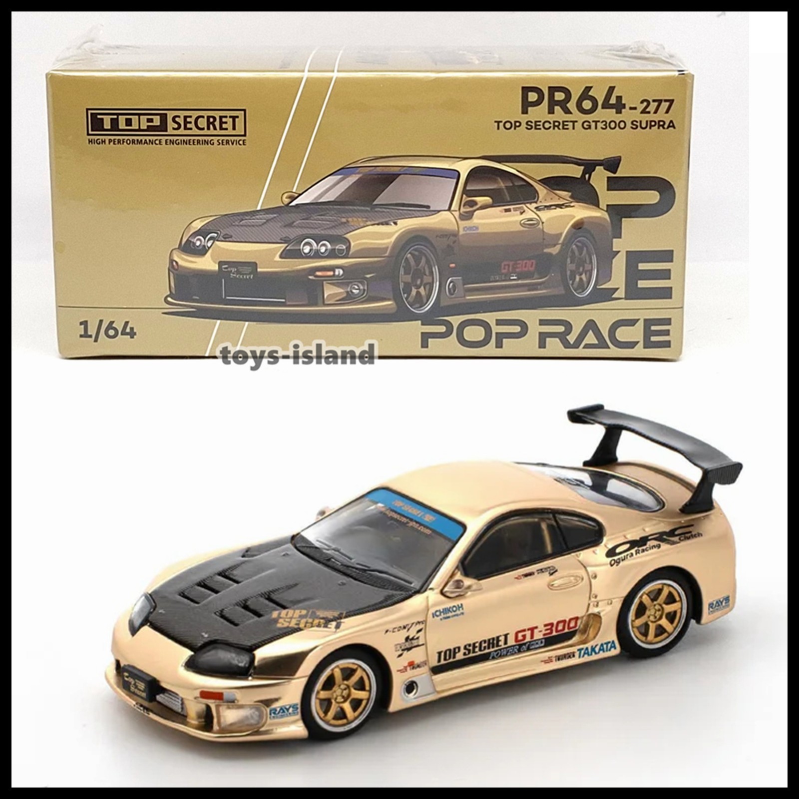 POPRACE PR64-277 1/64 Top Secret GT300 Supra POP RACE Toyota NEW