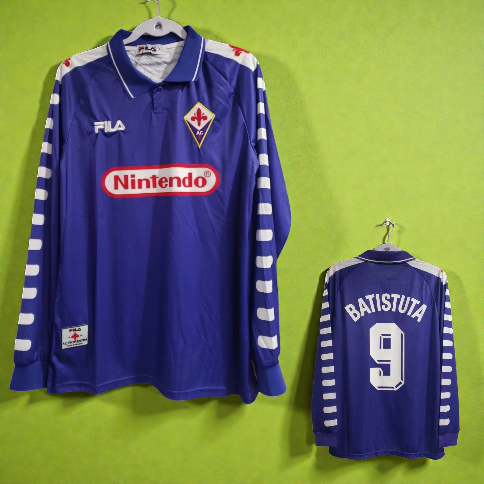 ACF FIORENTINA 98/99 HOME - Jersey Retro - BATISTUTA # 9 - 2XL