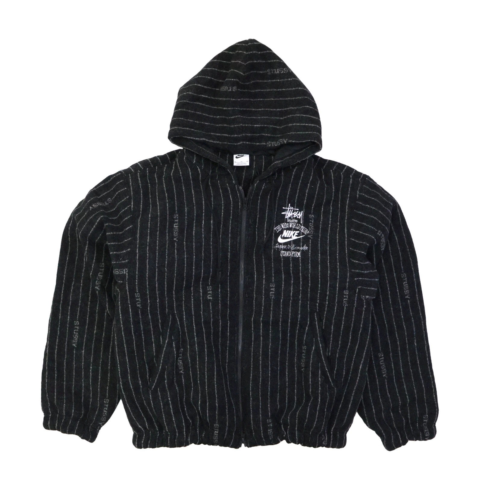 DR4023-010 / DR4413-010 Stussy Nike Striped Wool Jacket Black | eBay