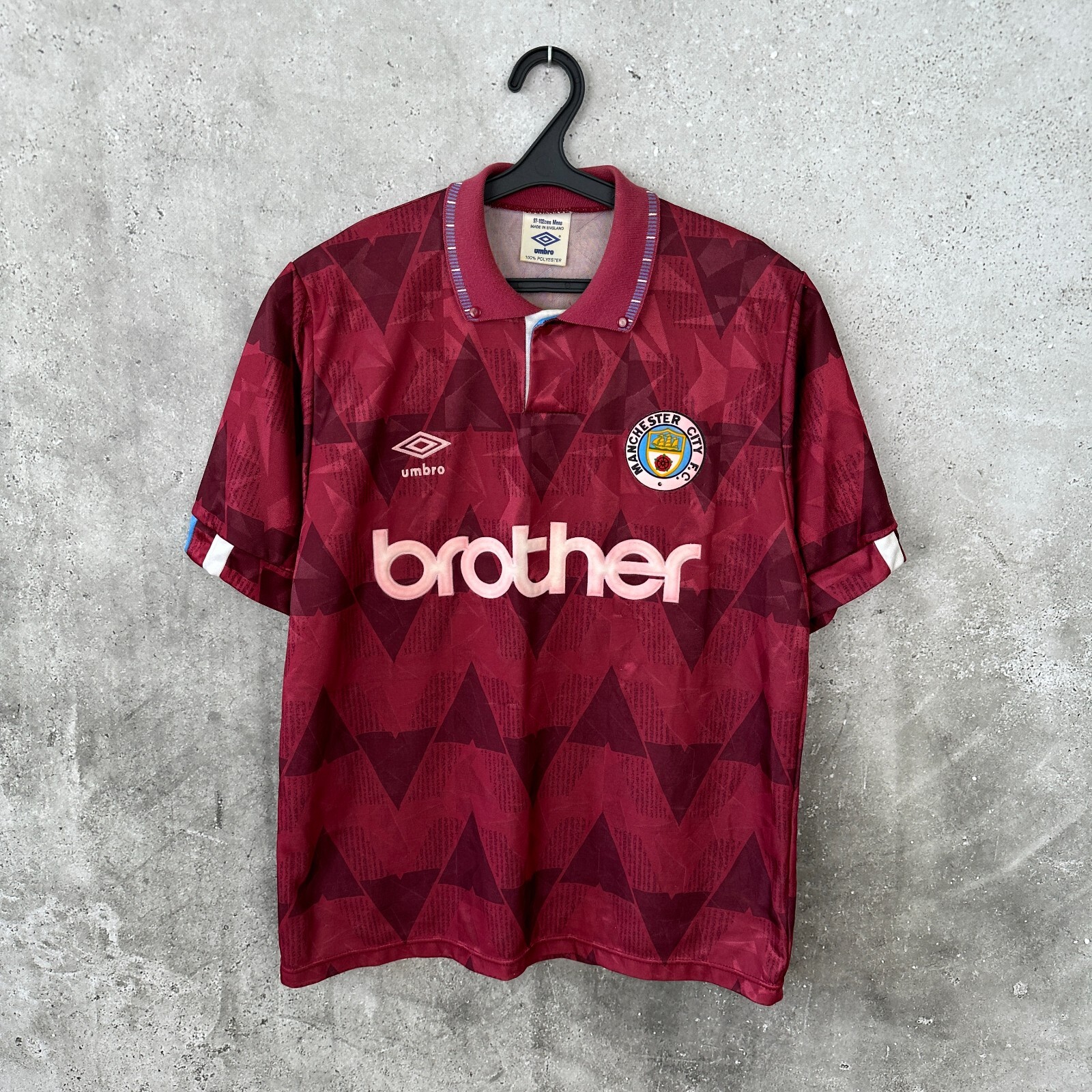 MANCHESTER CITY 1990 1991 1992 AWAY FOOTBALL SHIRT UMBRO JERSEY