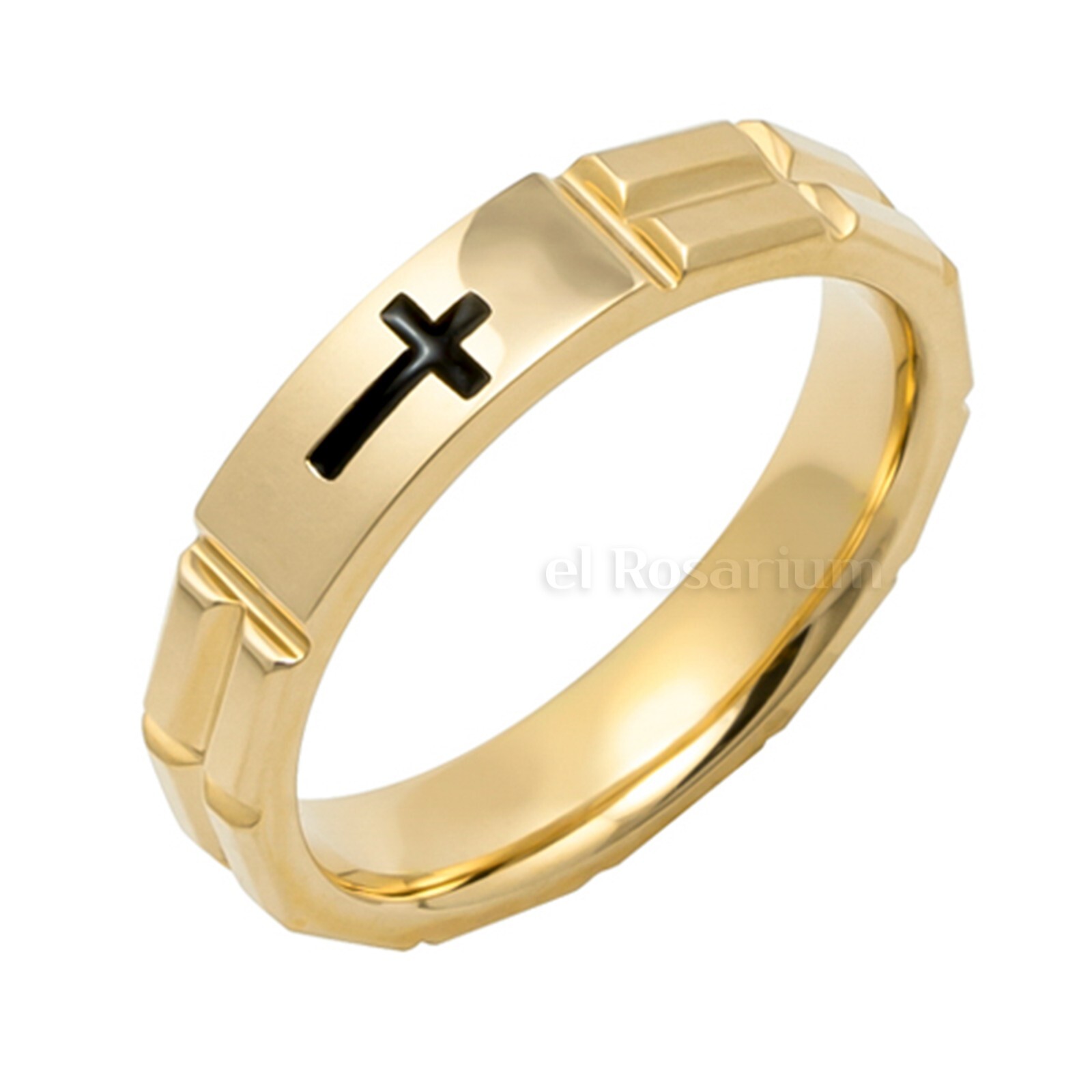 Rosary Ring K180 14K Real Solid Gold Catholic Christian Ring (US 4