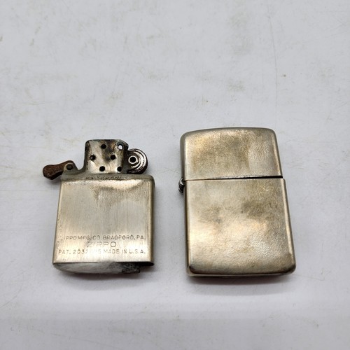 Vintage 3 Barrel Zippo Lighter 14 Hole Insert PAT 2032695 Bottom