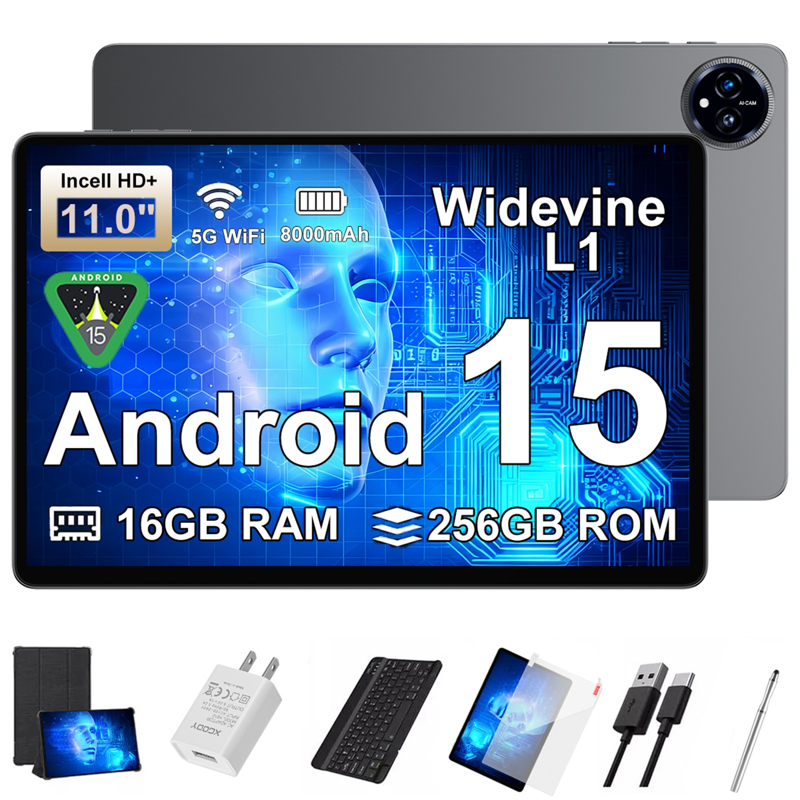 TABQ17 PRO WiFi Tablet 11.0 Inch Android 15 16GB+256GB/1TB 8000mAh