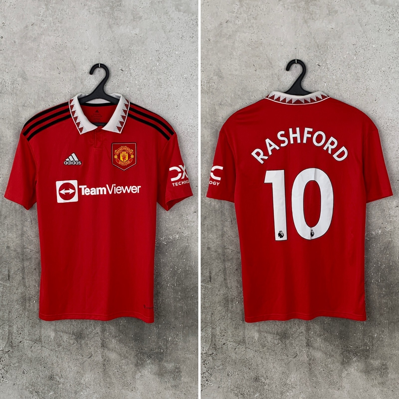 MANCHESTER UNITED 2022 2023 HOME FOOTBALL SHIRT #10 RASHFORD