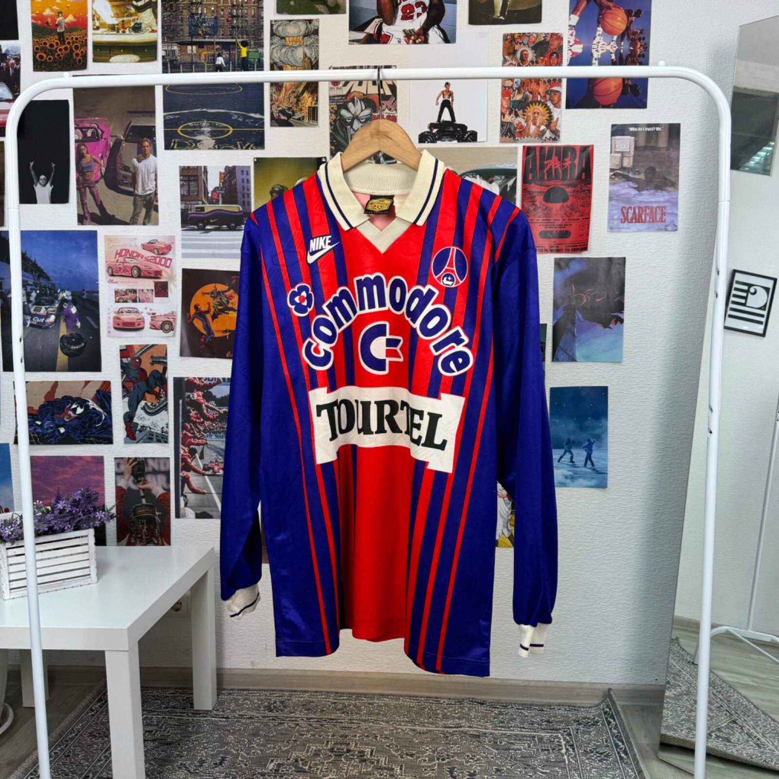 NIKE PARIS SAINT GERMAIN 1993 1994 HOME L/S FOOTBALL SHIRT SOCCER
