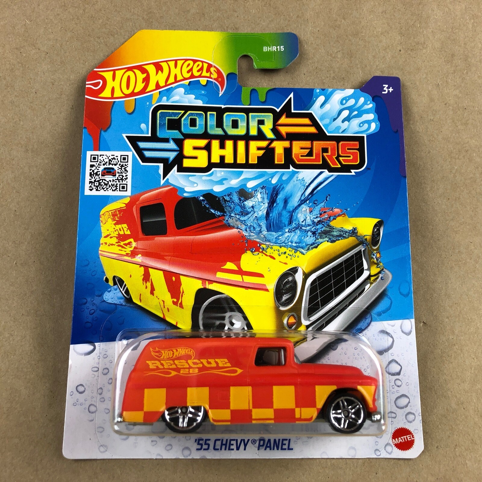 Hot Wheels Color Shifters 55 Chevy Panel Red Yellow 1:64 Scale