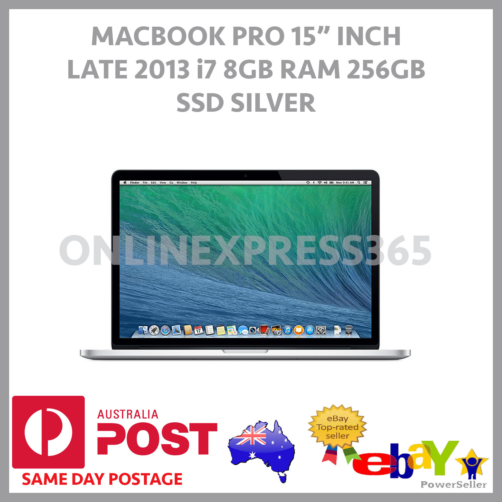 APPLE MACBOOK PRO RETINA 15 INCH LATE 2013 2.0GHZ i7 256GB SSD 8GB