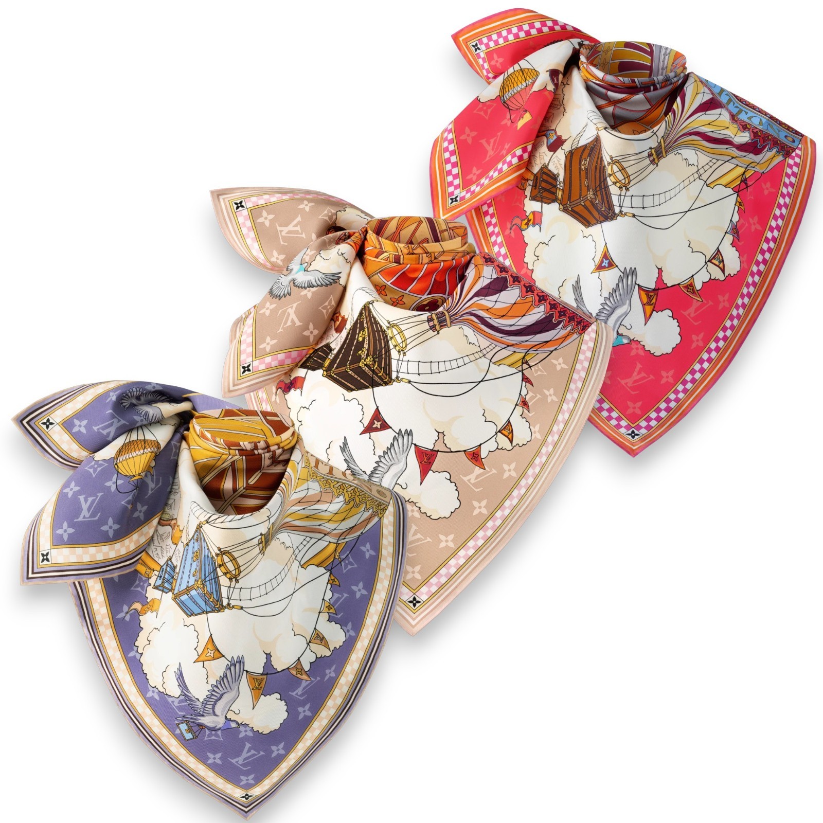 NEW Louis Vuitton From The Cloud Square 90 Silk Scarf Monogram
