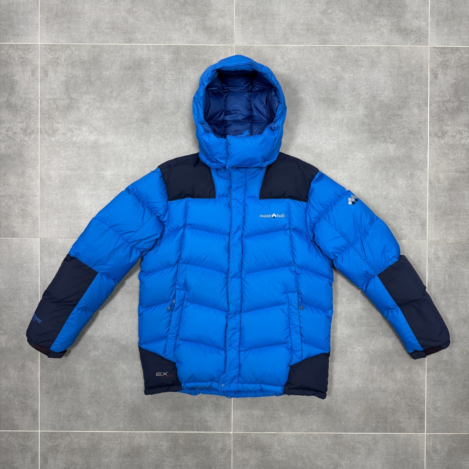 Montbell EX800 Blue Down Windstopper Jacket Men Size L | eBay