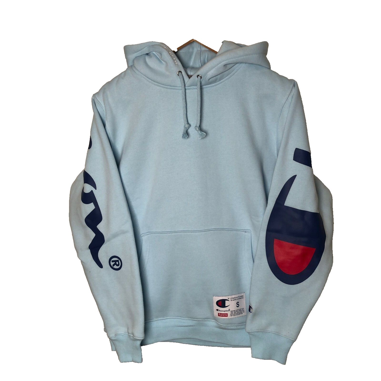 Supreme x Champion SS18 Mens Hoodie Light Blue - Size S | eBay