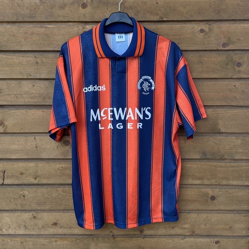 Rare Vintage Glasgow Rangers 1993 1994 Adidas Away Football Shirt