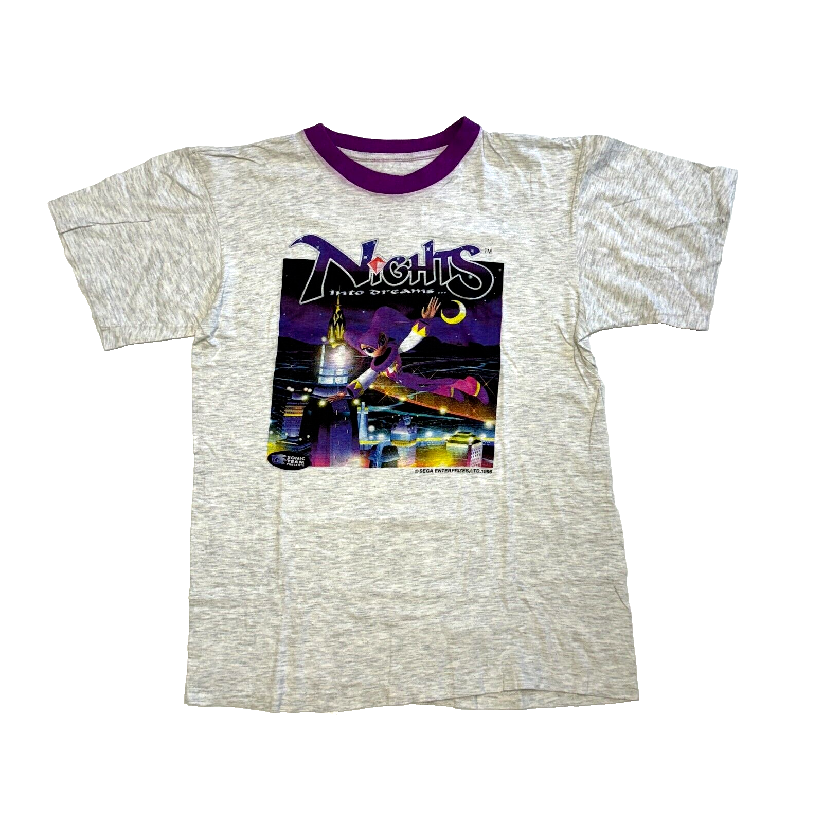 Sega Nights Into Dreams T-Shirt 1996 Size F Free Japan Import