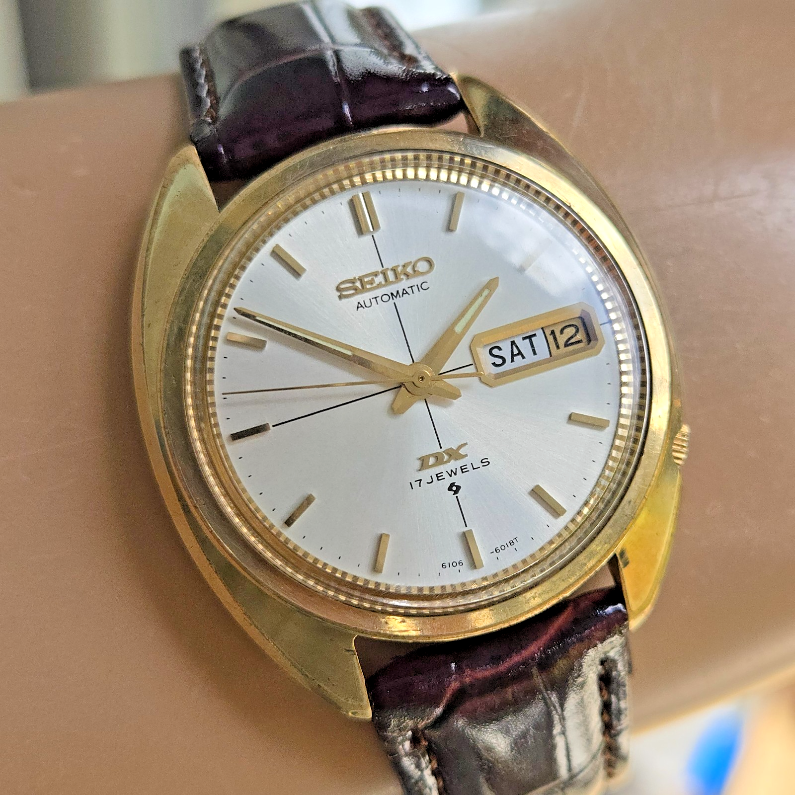 Vintage SEIKO DX 6106-6007 men's automatic watch Crosshair dial