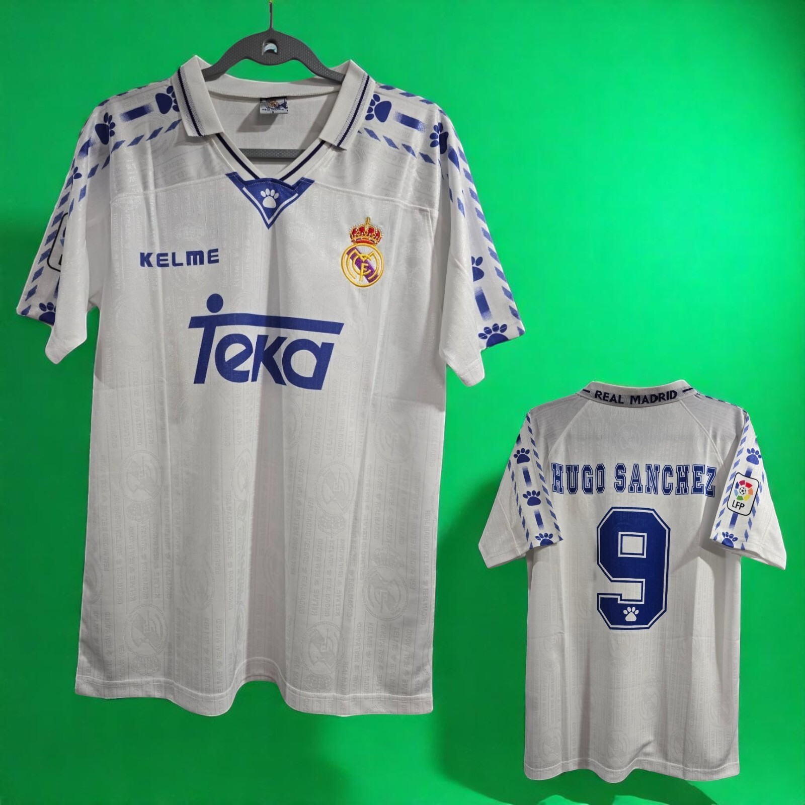 R. MADRID HOME 96/97 - RETRO - HUGO SANCHEZ # 9 - White - Medium