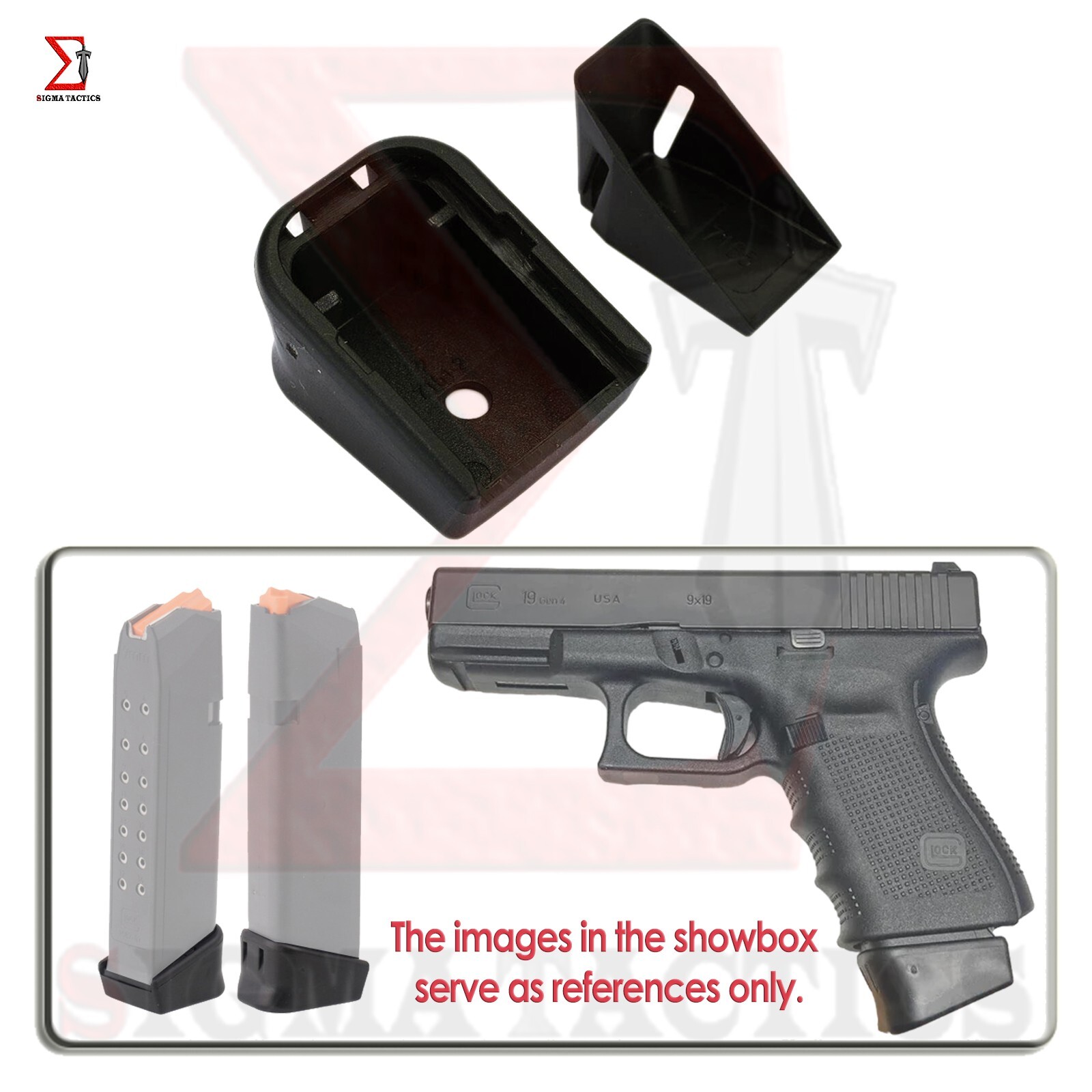 Plus 2/+2 Magazine Extension/Insert fo GLOCK 17 19 22 23 24 26 27