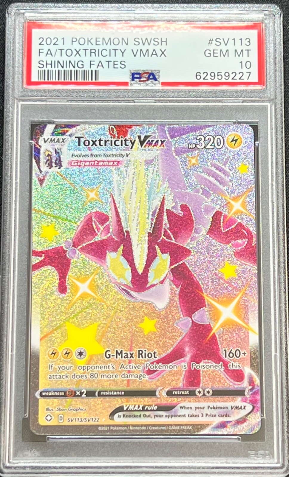 TOXTRICITY VMAX #SV113 Ultra Rare Holo 2021 Shining Fates Pokemon