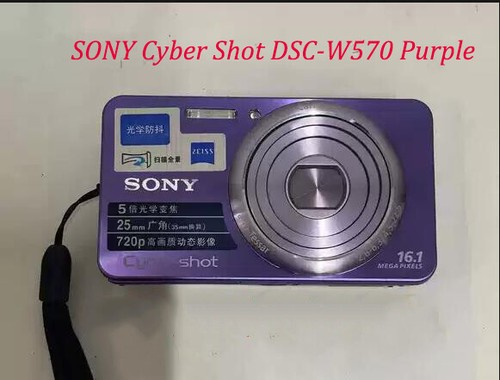 SONY Cyber Shot DSC-W570 Purple 16.1MP Digital Camera 5x Optical