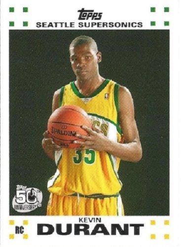 Graded 2007-08 Topps KEVIN DURANT #2 White Border Rookie