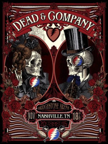 Grateful Dead 1981 European Tour Poster Stanley Mouse Tea Lautrec