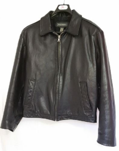 VINTAGE Banana Republic Leather Jacket Men Large Black