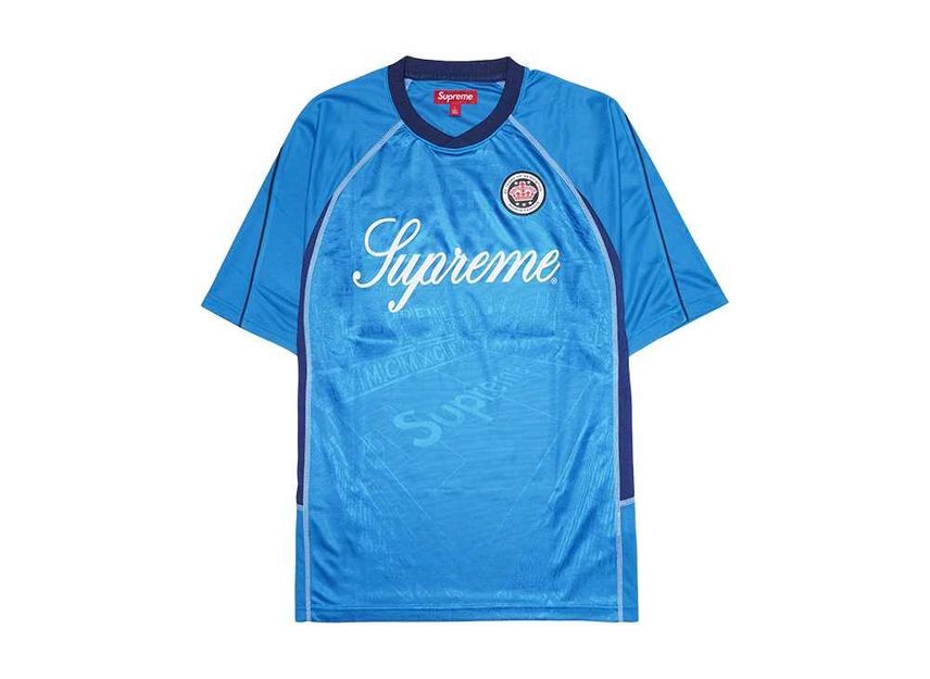 Supreme Jacquard Soccer Jersey Blue | eBay