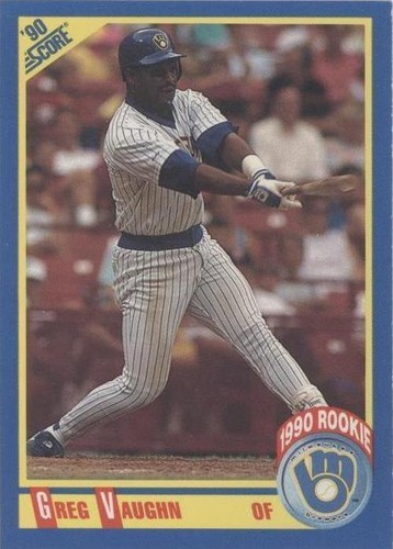 Greg Vaughan Milwaukee Brewers 1990 Score Baseball Card #585