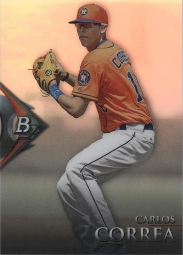 2020 Bowman Platinum Carlos Correa Green Parallel Houston Astros