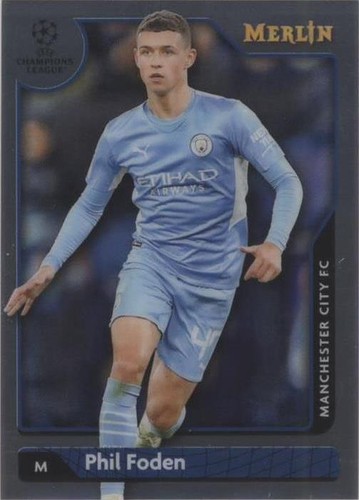 2022-23 Topps Chrome UCL Manchester City Phil Foden Blue Refractor
