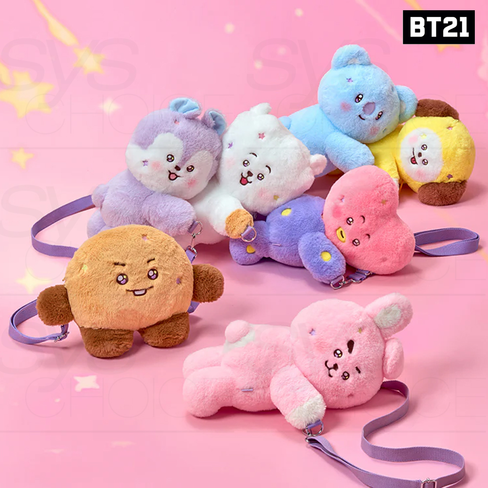 BTS BT21 Official Goods HUG ME PLUSH CROSSBODY BAG THE JOURNEY +