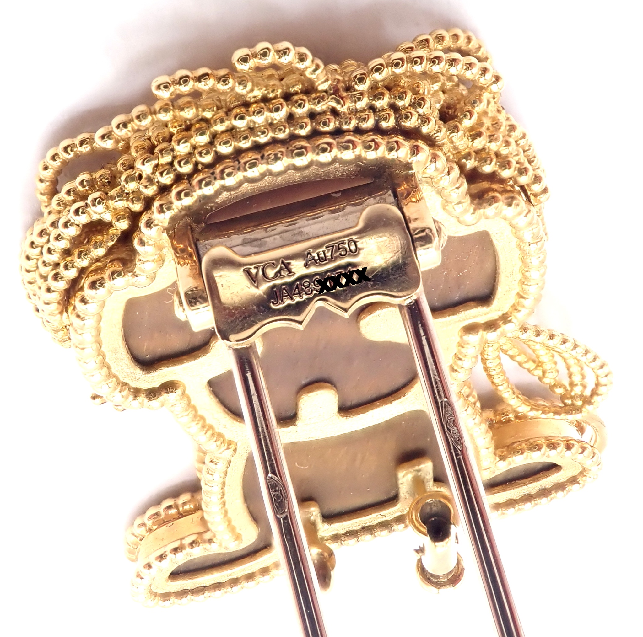 Van Cleef & Arpels 18k Yellow Gold Onyx Tiger Eye Lucky Animals