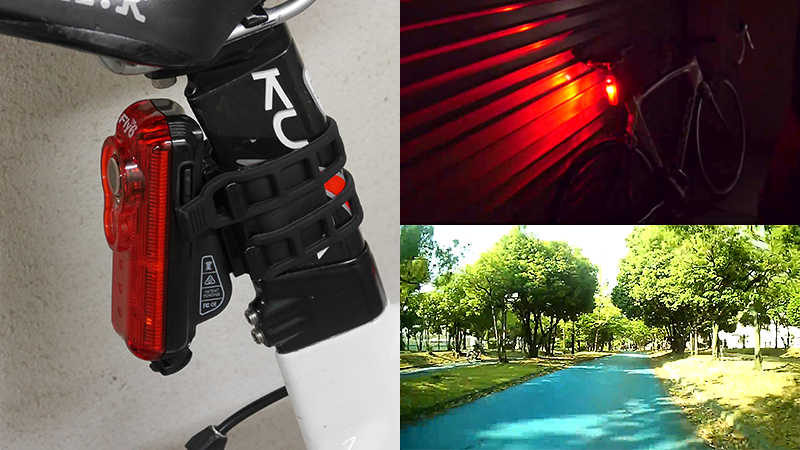 自転車で死角になる背後をHDで記録するテールライト型ドライブ