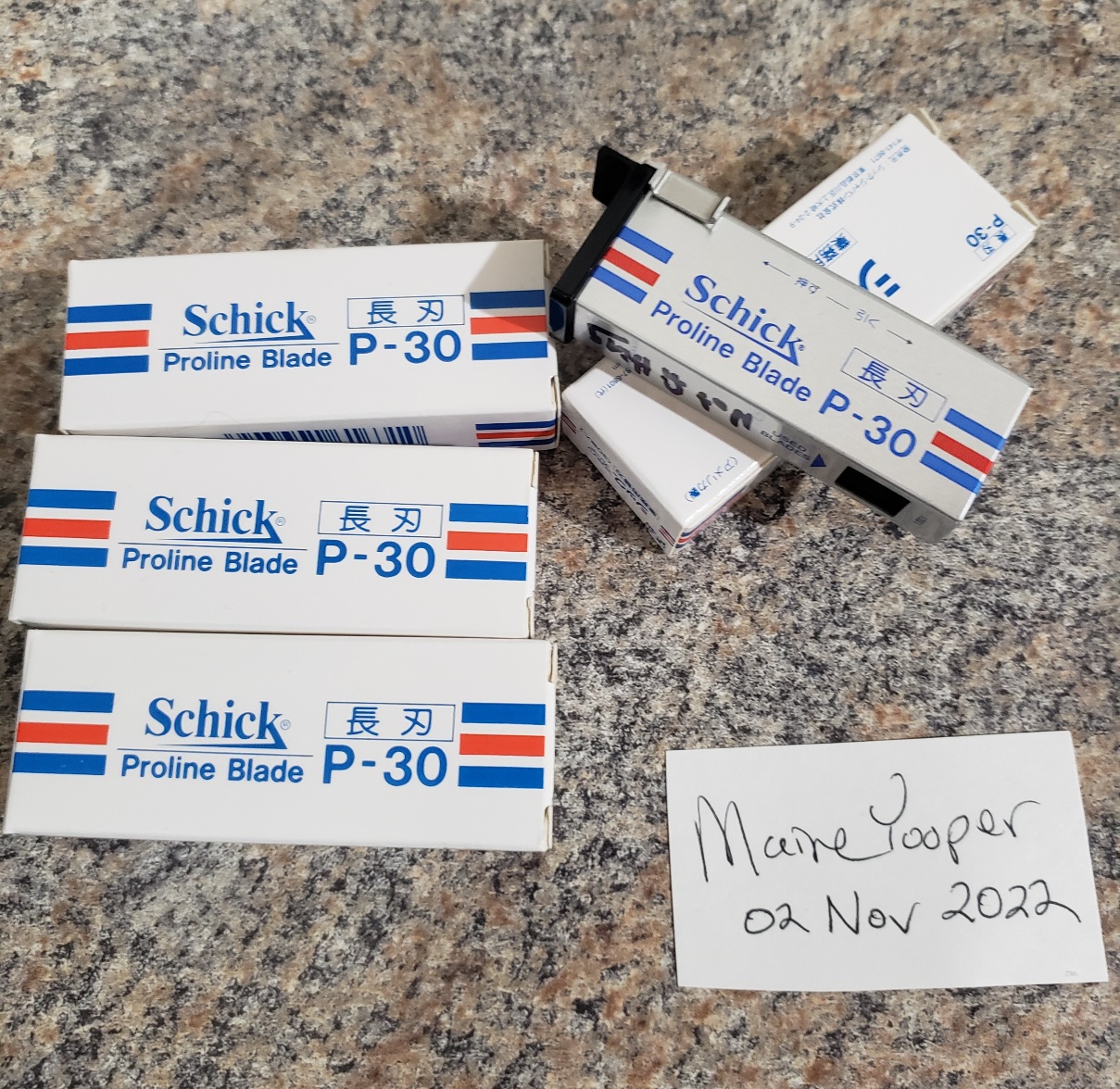 Schick Proline P-30s, and some Parker injector blades