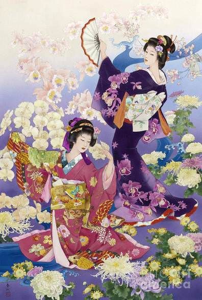 この着物美人画、顔・振る舞い・スタイル全てパーフェクト！現代の